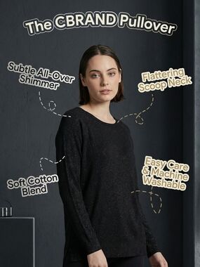 CBrand Black Ribbed Scoop Neck Top with Tag